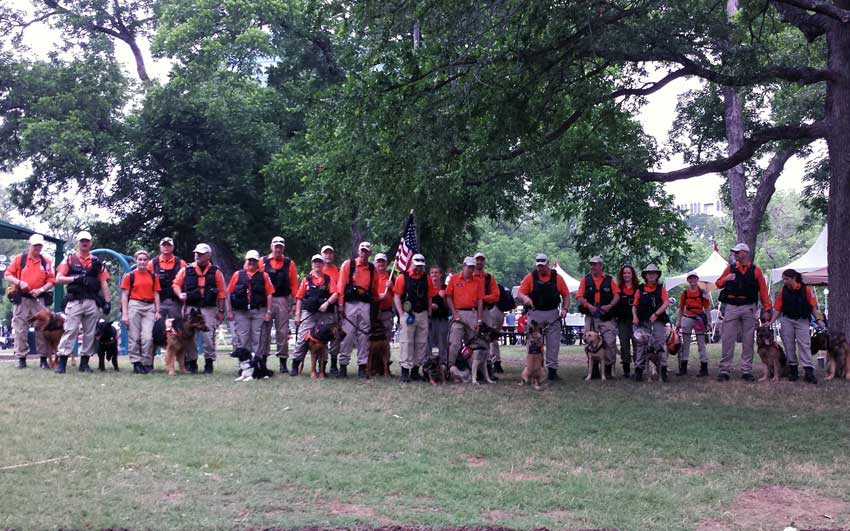 Group photo - Search One Rescue Team - Dallas Ft. Worth K9 Search and Rescue