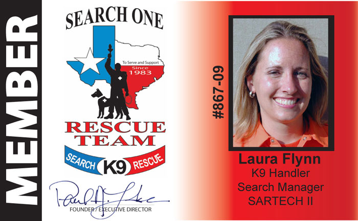Laura Flynn - Search One Rescue Team - K9 search and rescue